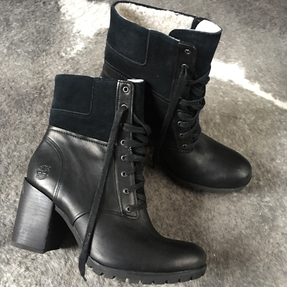 [Timberland] Black Heeled Boots